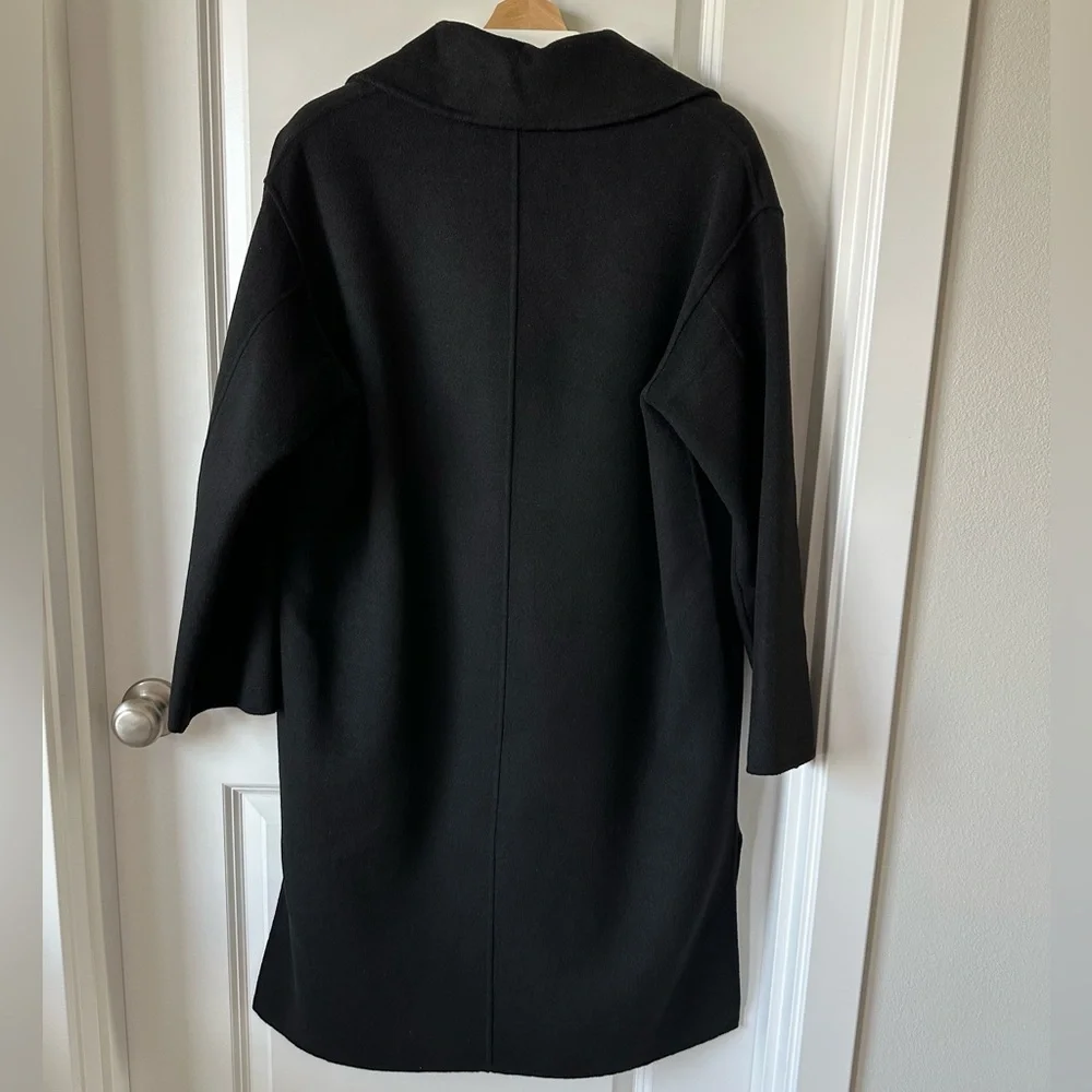 Rebecca Minkoff Relaxed Double Face Black Wool Blend Coat-M - Picture 2 of 11